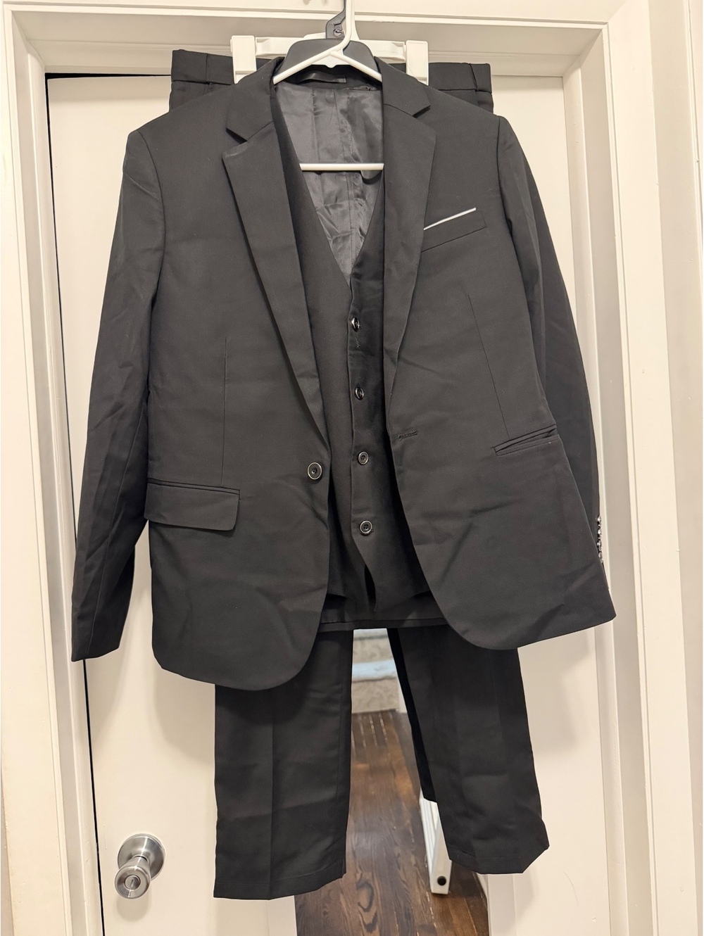 Men's Black 3 Piece Suit with Vest, Size S